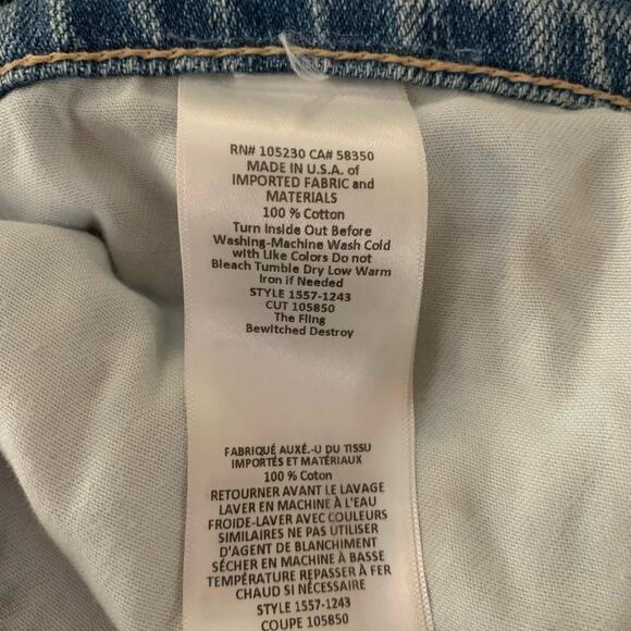 Current Elliot “The Fling” slim boyfriend distressed women’s denim blue jeans - Picture 10 of 12